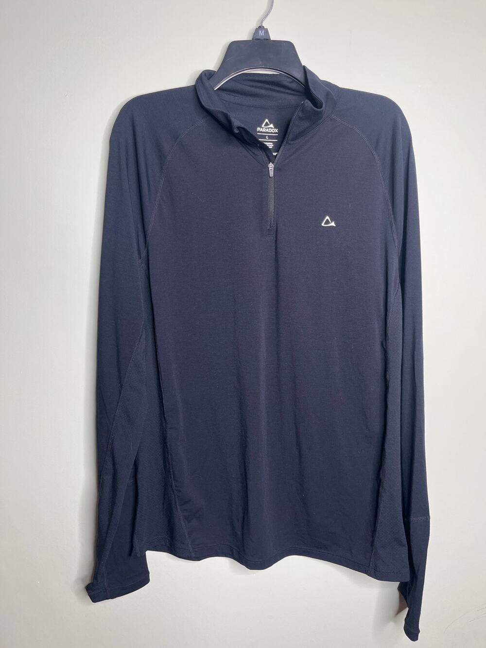 Paradox Men's Black 1/2 zip pullover with Merino Wool Large